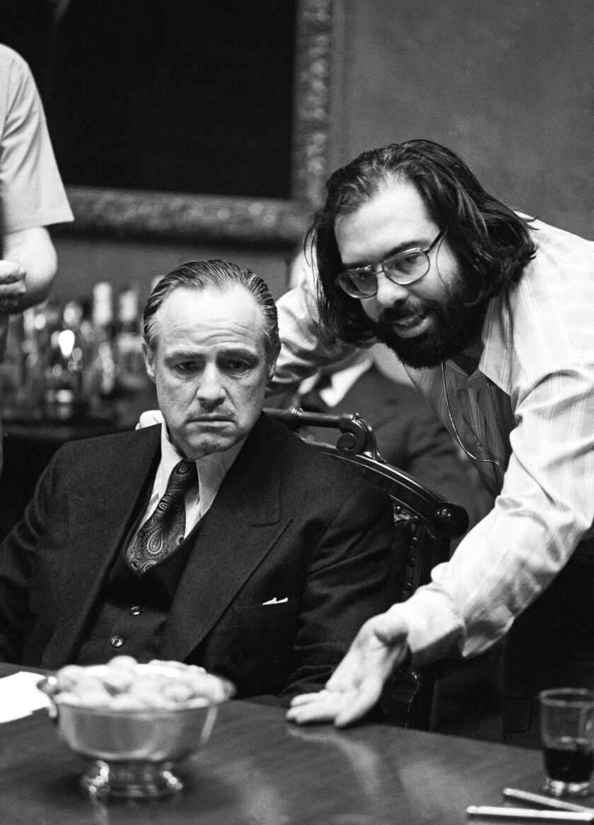 Marlon Brando and director Francis Ford Coppola, “The Godfather,” 1971.